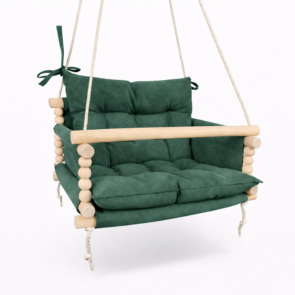 Детские качели подвесные Джуниор хлопок мрамор Зеленый (gs-9122)