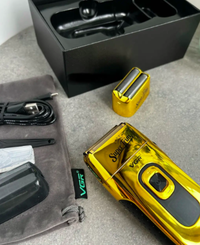 Шейвер-бритва професійний VGR V-332 акумуляторний з дисплеєм Золотий (24604645) - фото 7