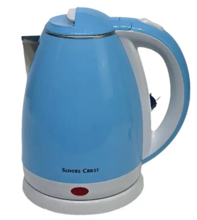 Электрический чайник Slivers Criest SC-820 с автоотключением 1500W 2 л Голубой (2104618752)