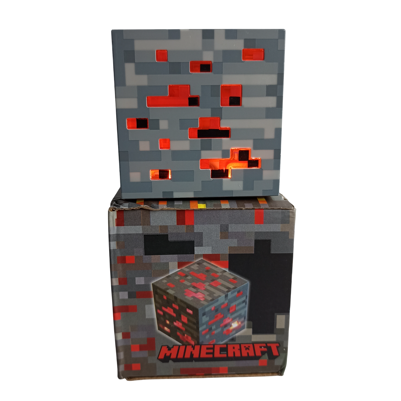 Ночник USB Куб Майнкрафт LED акумуляторный 7,5 см Красный (2612939271)