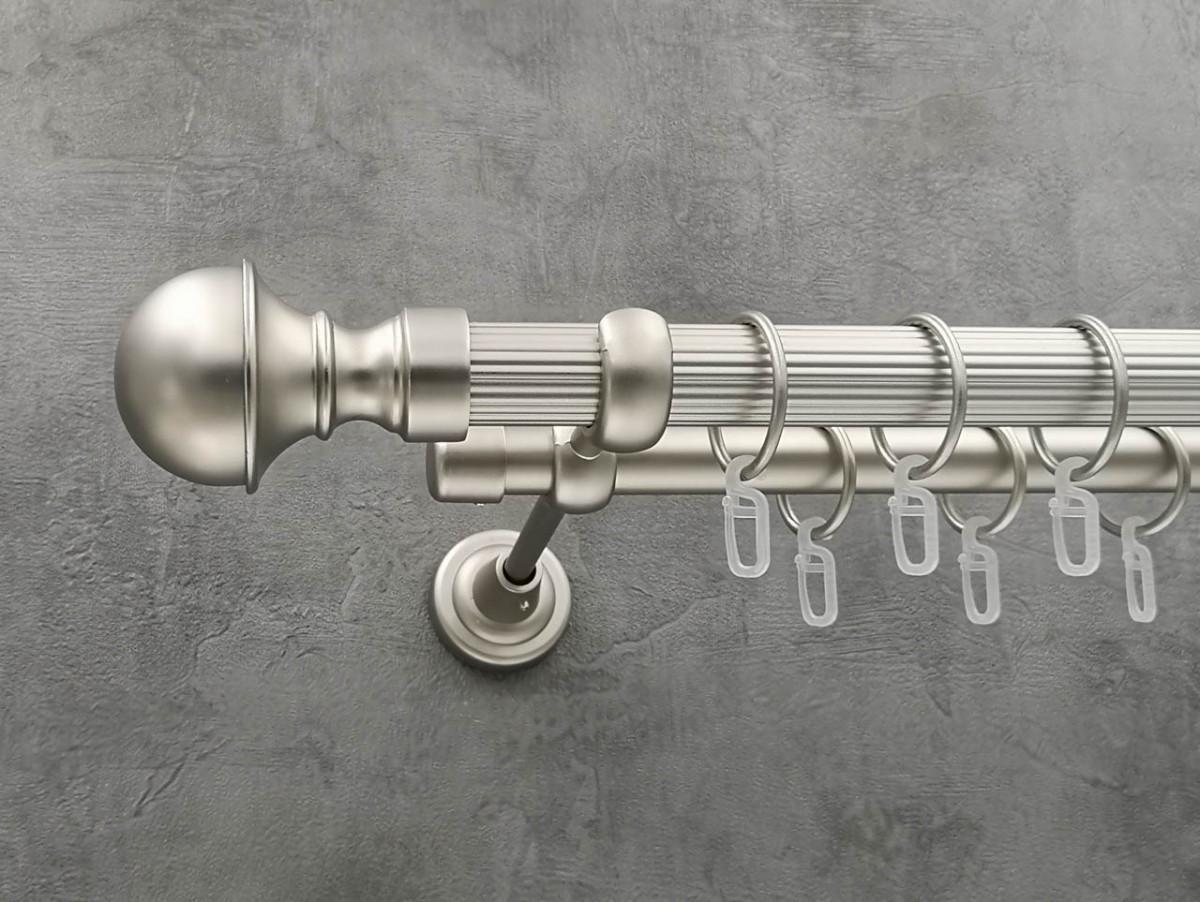 Карниз Quadrum Бостон рифленая штанга двойной открытый 25/19 мм 160 см Сатин (264770081)