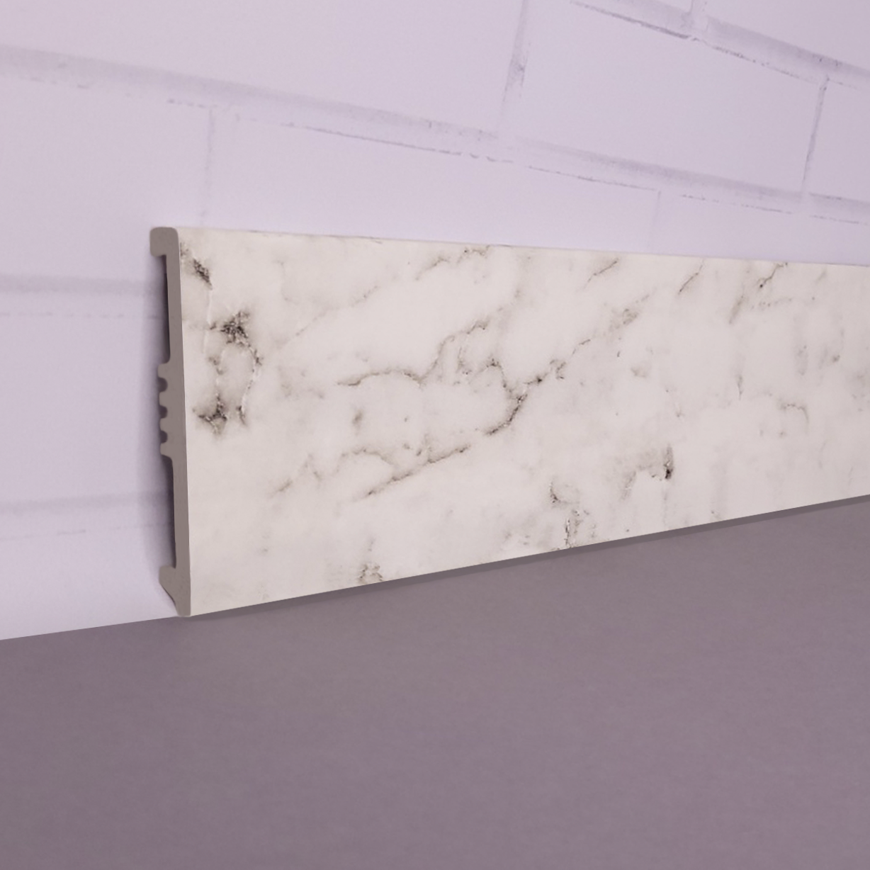 Плинтус дюрополимерный 100х13х2500 мм Светлый мрамор (10013P-19169)