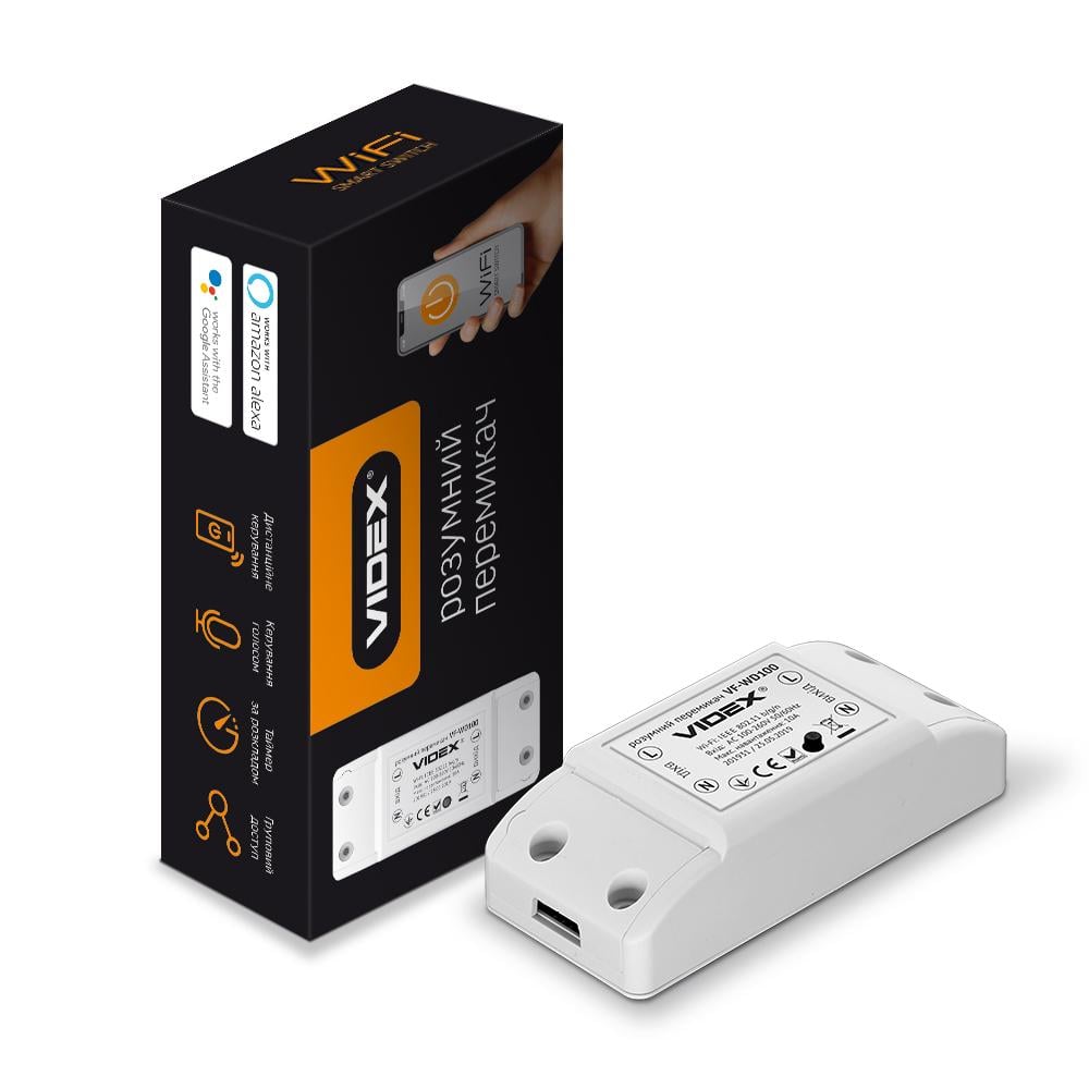 Розумний перемикач Videx WiFi Білий (33207)