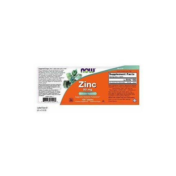 Микроэлемент Цинк NOW Foods Zinc Gluconate 50 мг 100 Tabs - фото 2