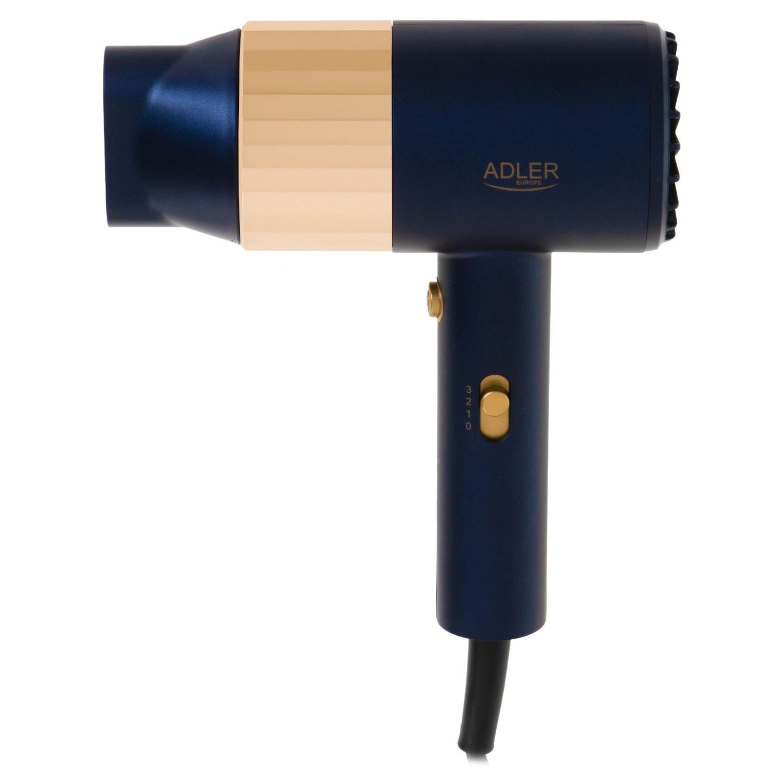 Фен Adler AD 2280 Dark Blue с холодным обдувом и концентратором 1800 Вт (37208344)