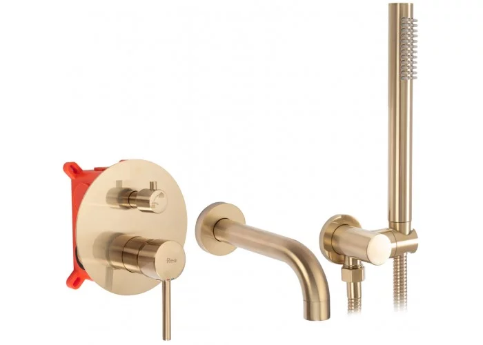 Смеситель для душа Rea Lungo Box Золотой мат (REA-B7503)