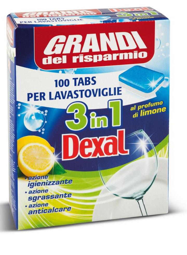 Таблетки Dexal для посудомоечной машины с ароматом лимона 100 шт.