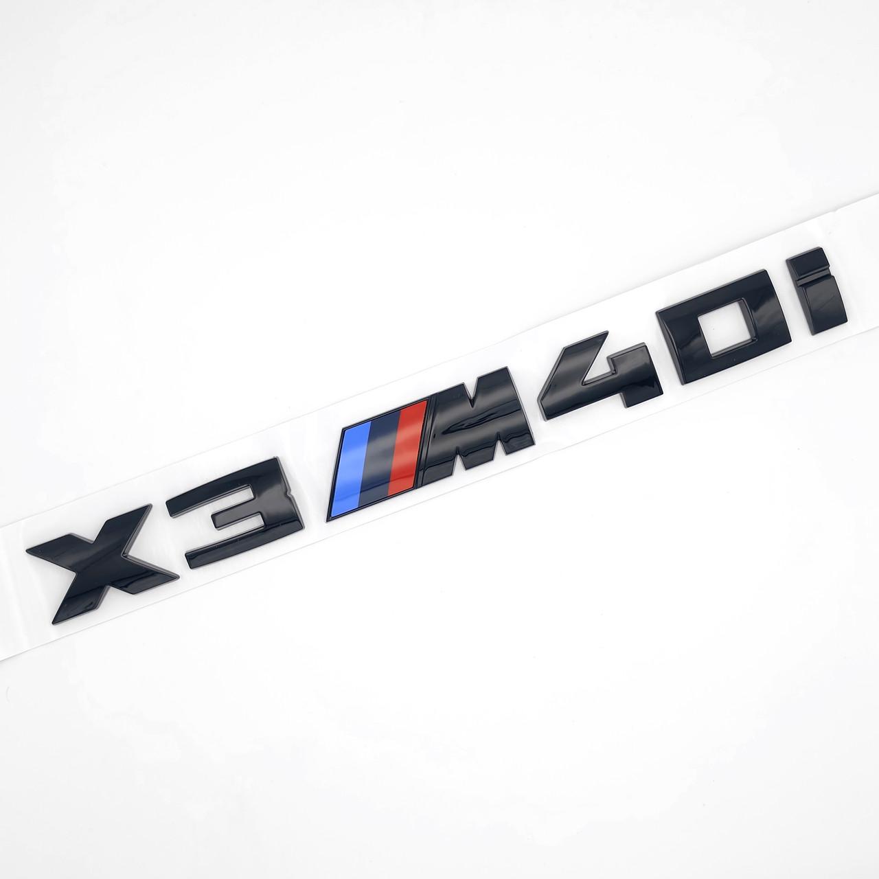 Эмблема надпись X3 M 40I BMW 27,7х2,7 см ABS Черный глянцевый (3038158302)