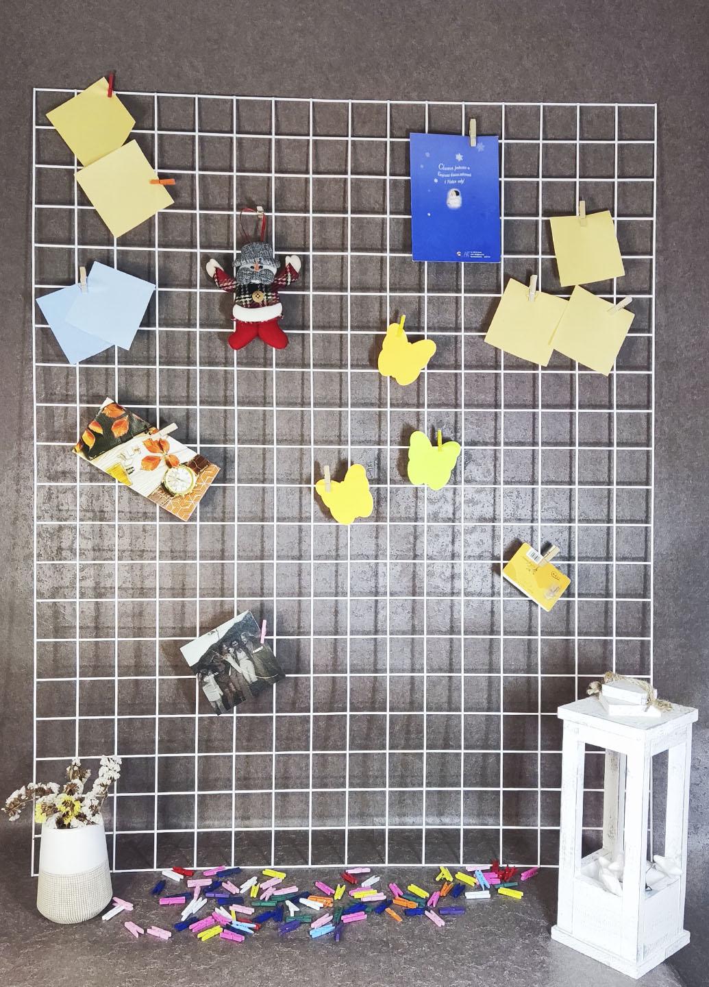 Настенный органайзер для заметок Мудборд Good Idea с прищепками 100х80 см Белый (1131ID)