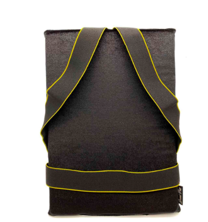 Подушка для розтяжки Grand Prix гімнастична під спину поролон велюр 39х26 см Black/Lemon