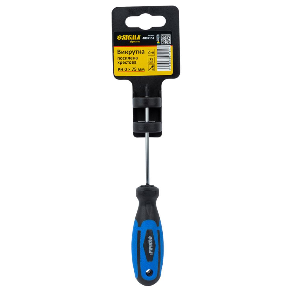 Отвертка усиленная крестовая Sigma PH 0x75 мм CrV (4007151)