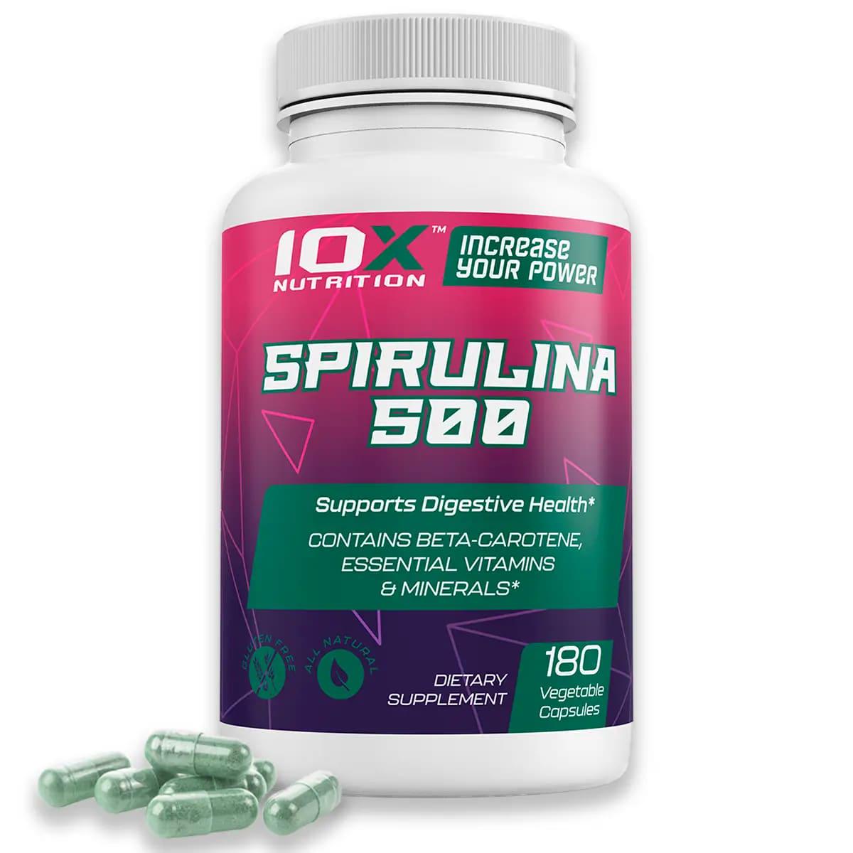 Спіруліна для спорту 10XNutrition Spirulina 500 180 Veg Caps