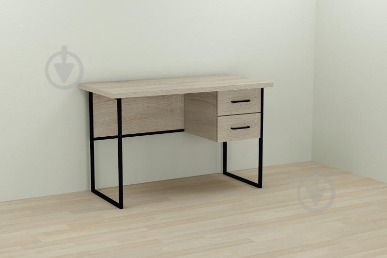 Компьютерный стол Ferrum-decor Дакота 76x120x60 черный ДСП Дуб Сонома 32мм