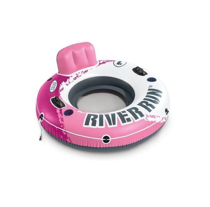 Надувне крісло River Run з ручками підсклянники/трос Pink/White (127049) Надувне крісло River Run з ручками підсклянники/трос Pink/White (127049)