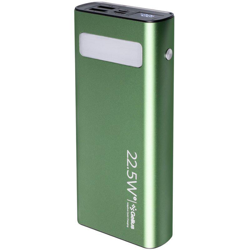 Повербанк Gelius Lightstone GP-PB300i 20000 mAh QC+PD 22,5W Green (99033)