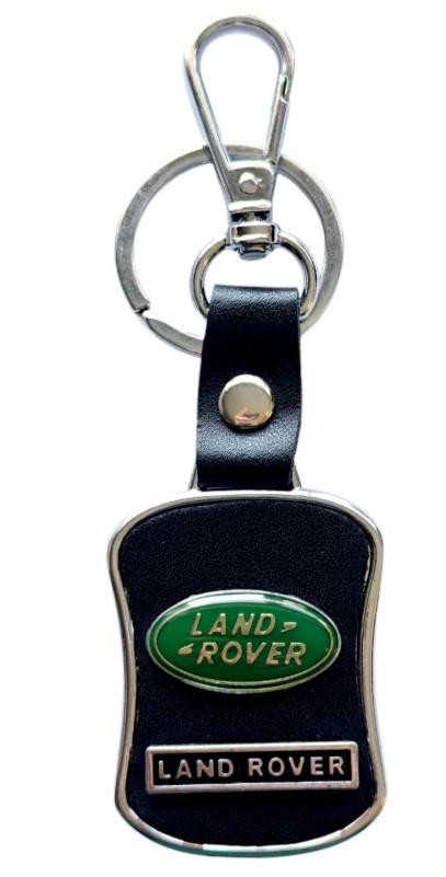 Брелок с логотипом авто Land Rover металлический со вставками натуральной кожи карабин с кольцом (2407292509)