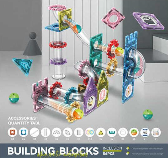 Конструктор детский Building Blocks магнитный лабиринт 56 деталей Multicolor (140699)
