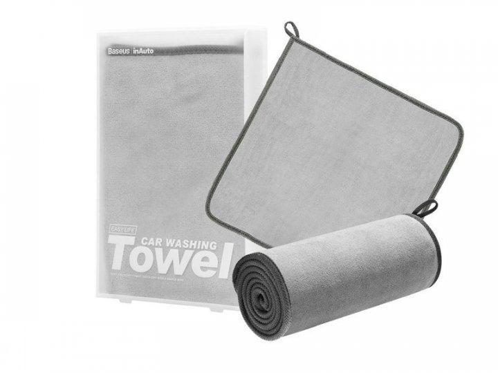 Рушник із мікрофібри BASEUS Easy life car washing towel 40х40 2 шт. Gray (CRXCMJ-0G) - фото 2