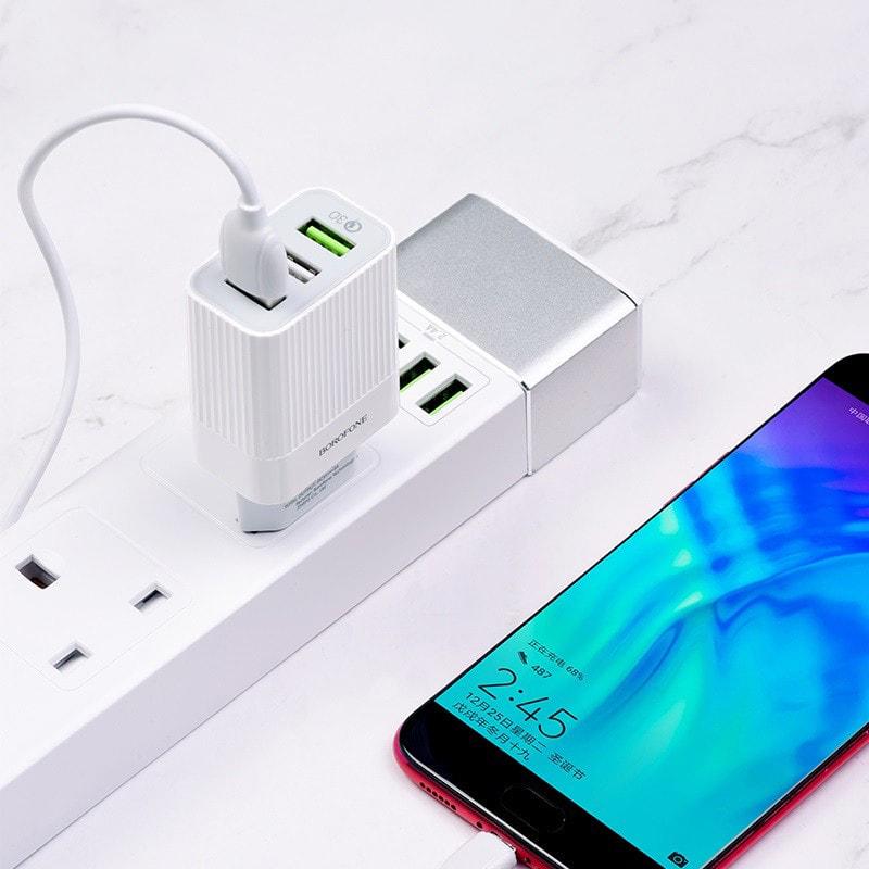 Устройсво зарядное Borofone BA40A 3 USB/3A/18W White (36666) - фото 5