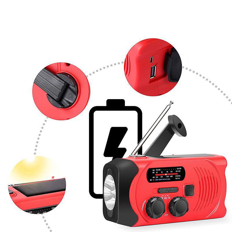Ліхтар Haoyi HY-088WB ручний із динамо машиною сонячною батареєю та радіо Червоний - фото 5 Ліхтар Haoyi HY-088WB ручний із динамо машиною сонячною батареєю та радіо Червоний - фото 5