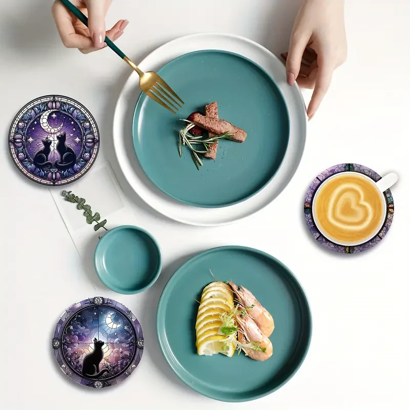 Набор деревянных подставок под чашки Кот на месяце 8 шт - фото 3 Набор деревянных подставок под чашки Кот на месяце 8 шт - фото 3