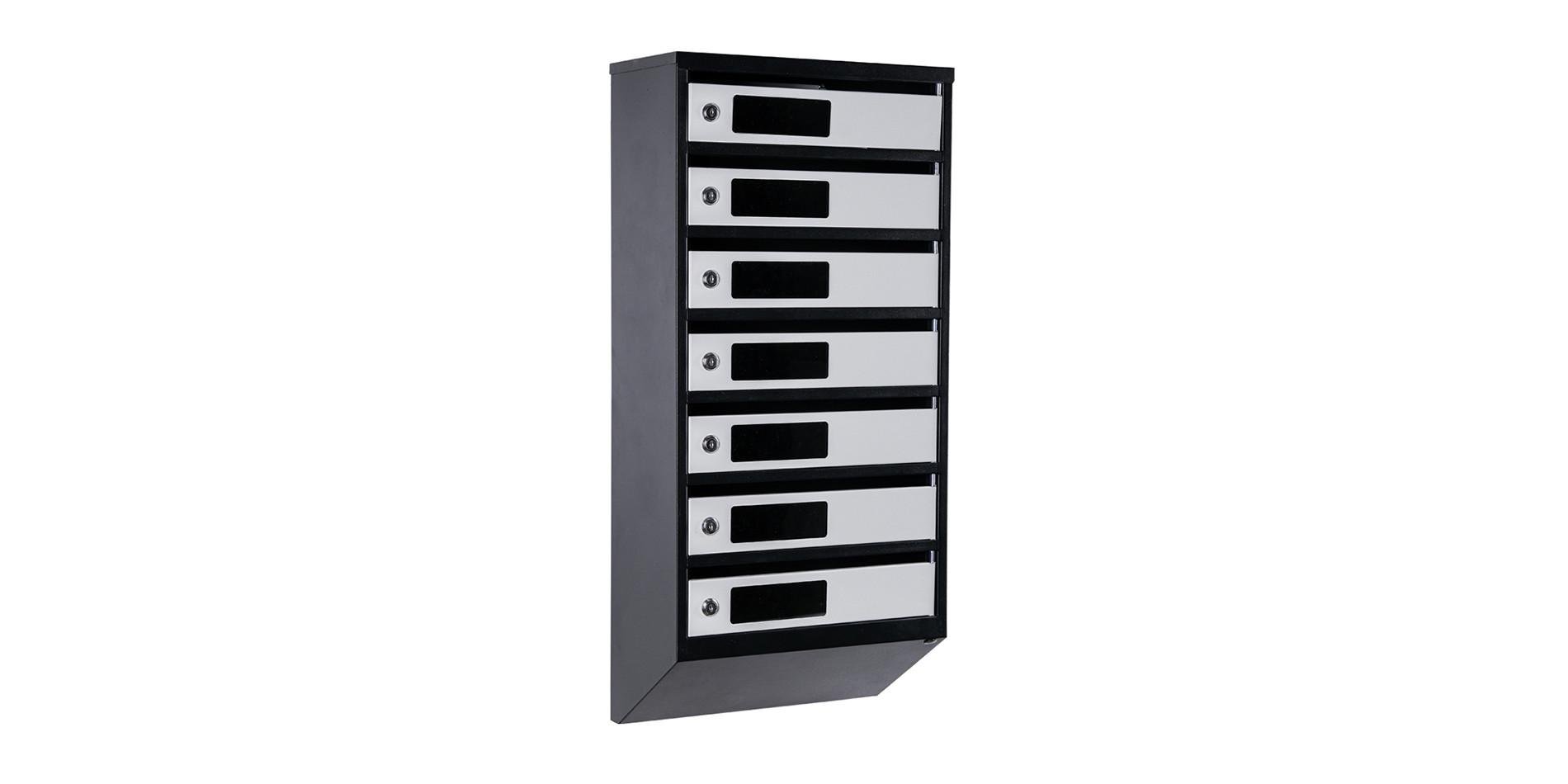 Почтовый ящик Галиндустрия ЯП-07-C многосекционный на 7 квартир металлический Черно-серый (132-119-000004077)