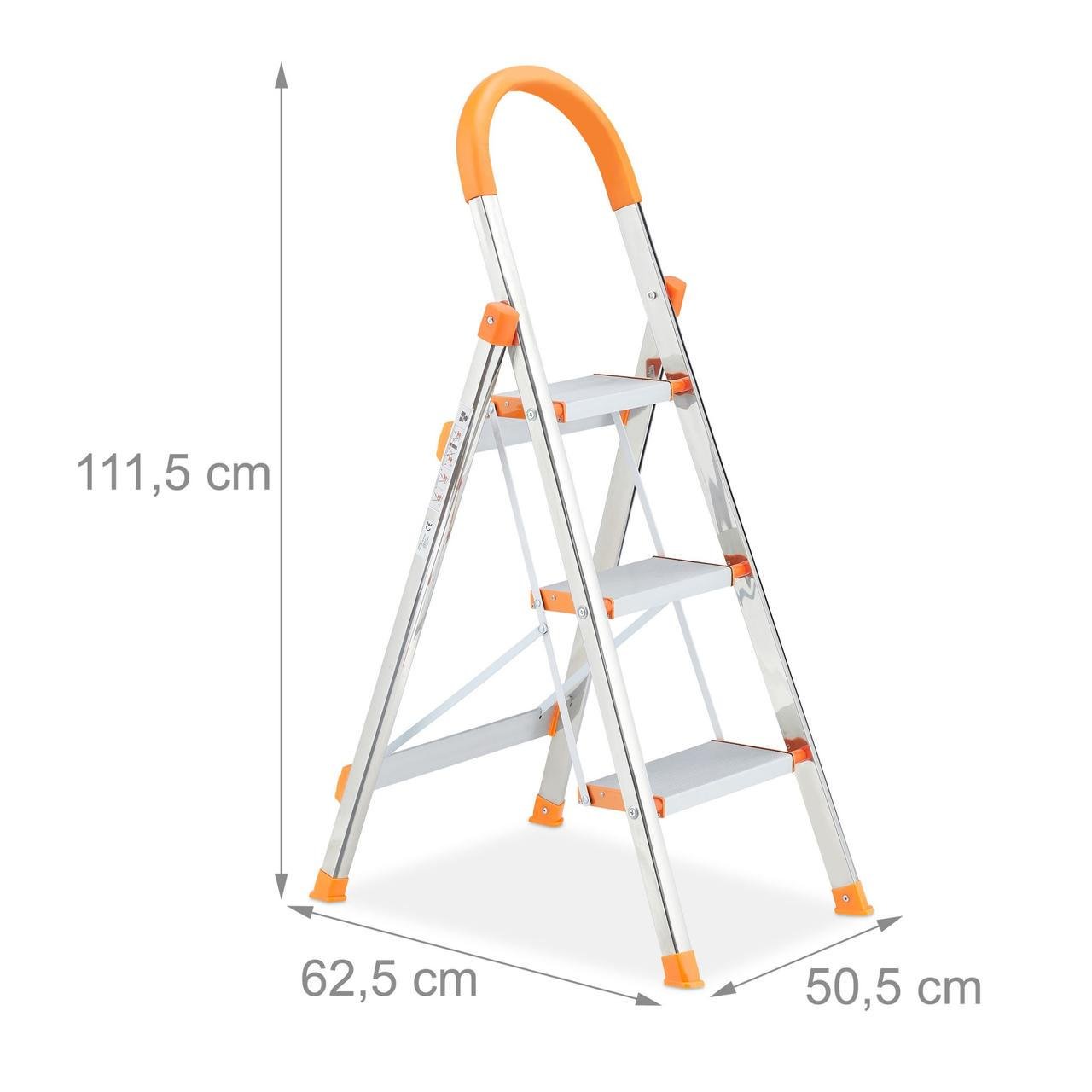 Стремянка раскладная Relaxdays на 3 ступени - фото 4 Стремянка раскладная Relaxdays на 3 ступени - фото 4