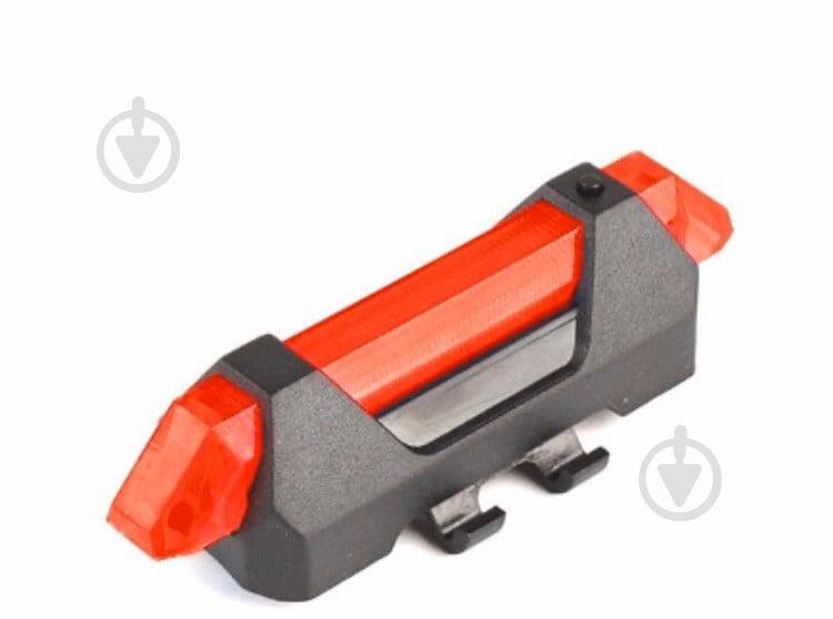 Велосипедная мигалка аккумуляторная BS BS216 три режима Черно-красный