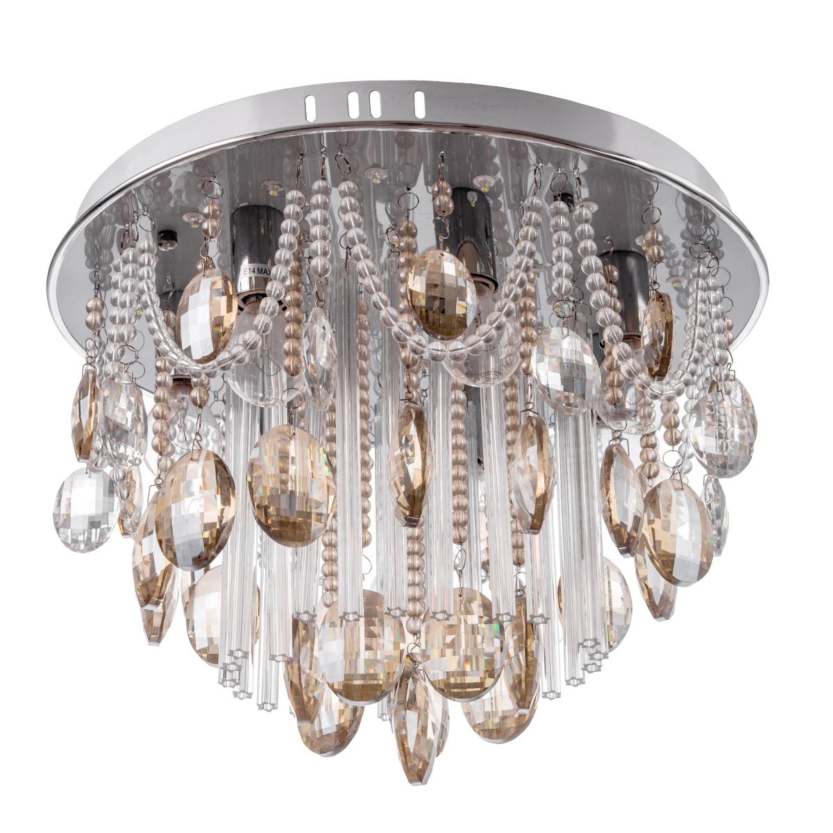 Люстра стельова торт кришталева класична Brille BCL-377C/7xE14 / 27 LED з підсвічуванням