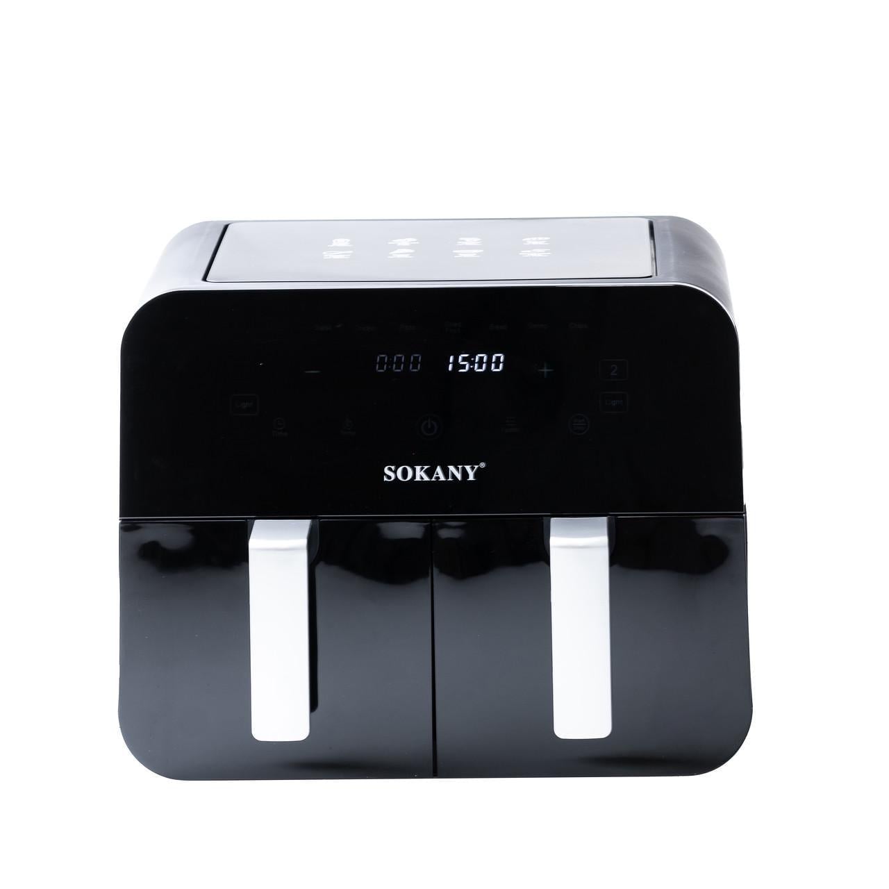 Аэрофритюрница Sokany с двумя отделениями 10 л 2400 Вт Черный (SK-10005) Аэрофритюрница Sokany с двумя отделениями 10 л 2400 Вт Черный (SK-10005)