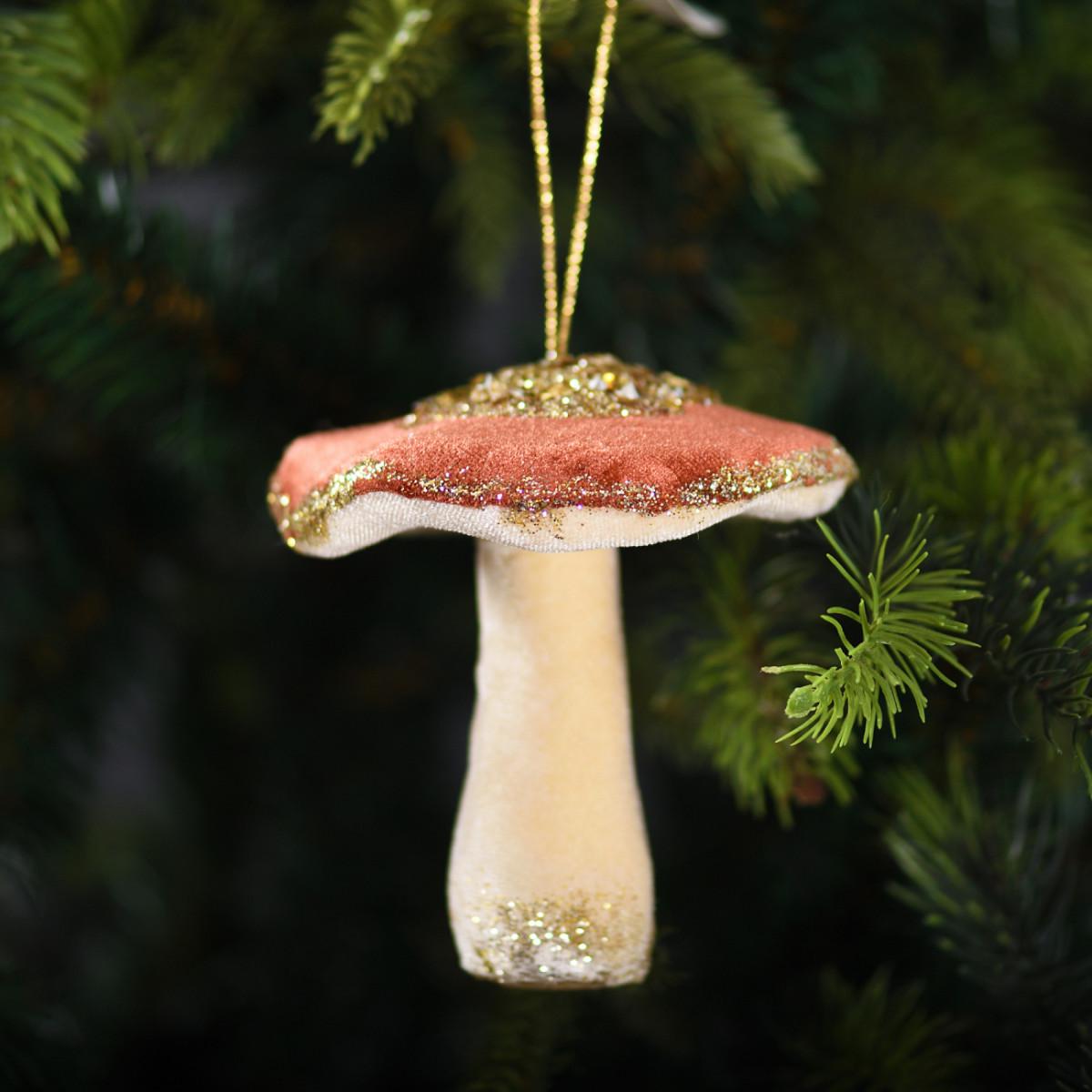 Игрушка на елку Гриб 11 см Бронзовый (TY-5-R-318)