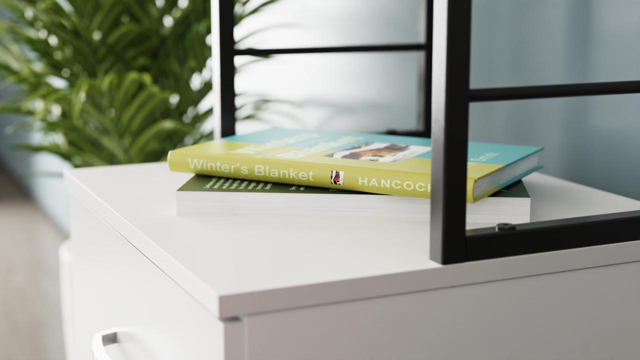 Стіл-тумба трансформер Ferrum-decor Смарт 4/2 з етажеркою метал/ДСП 16 мм 1430x1450x600 мм Чорний/Білий (FRD-105130) - фото 6 Стіл-тумба трансформер Ferrum-decor Смарт 4/2 з етажеркою метал/ДСП 16 мм 1430x1450x600 мм Чорний/Білий (FRD-105130) - фото 6