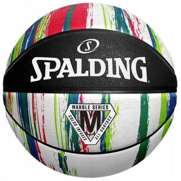 М'яч баскетбольний Spalding Marble Ball Уні 7 Чорний/Білий/Червоний (84404Z)