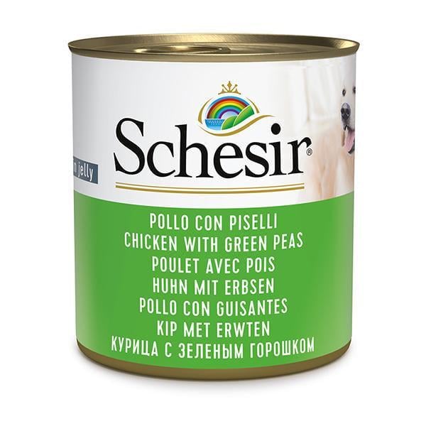 Корм влажный для собак Schesir Wet Chicken with Peas курица с горошком консервы в желе 285 г (280312)