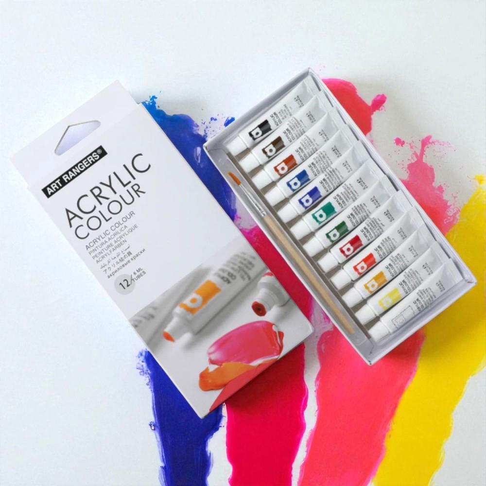 Фарби акрилові художні тюбики в коробці 12 кольорів по 6 мл (37-10047) - фото 2 Фарби акрилові художні тюбики в коробці 12 кольорів по 6 мл (37-10047) - фото 2