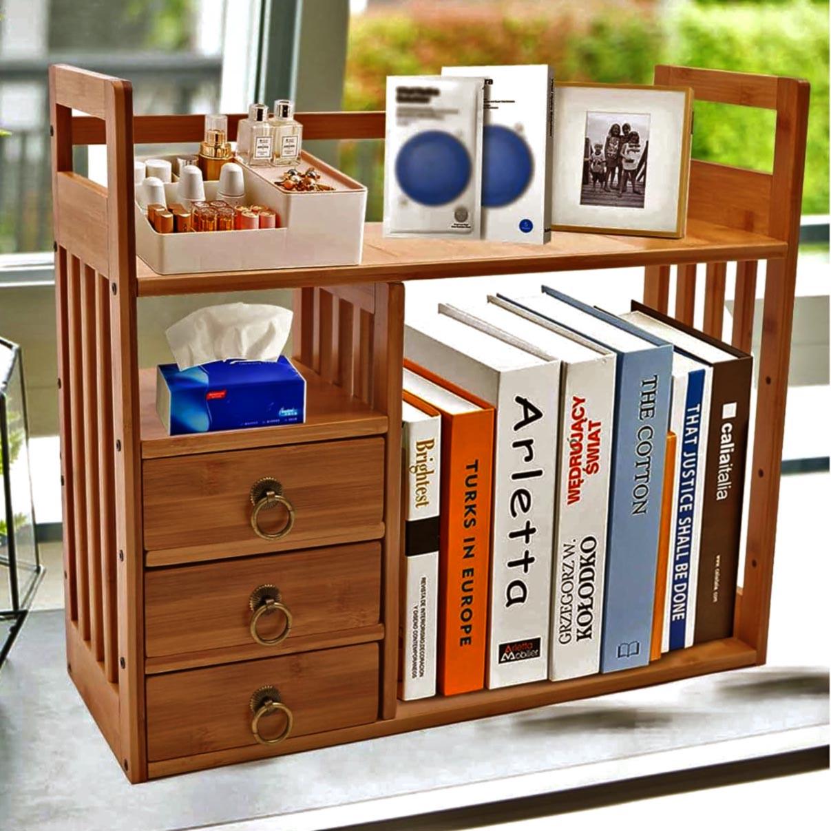 Полка книжная настольная из дерева Гериния Охра (КПА-018104)