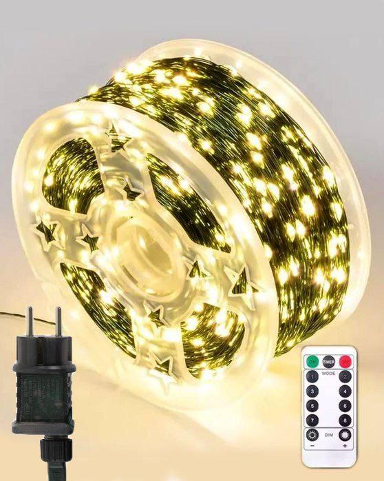 Гирлянда Роса капля от USB 8 режимов с пультом управления 20 м 200 ламп Зеленый (1238)