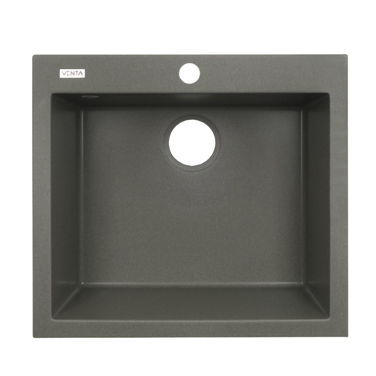 Мойка гранитная VENTA Stone 560x500 мм врезная прямоугольная Серый (VS502002)