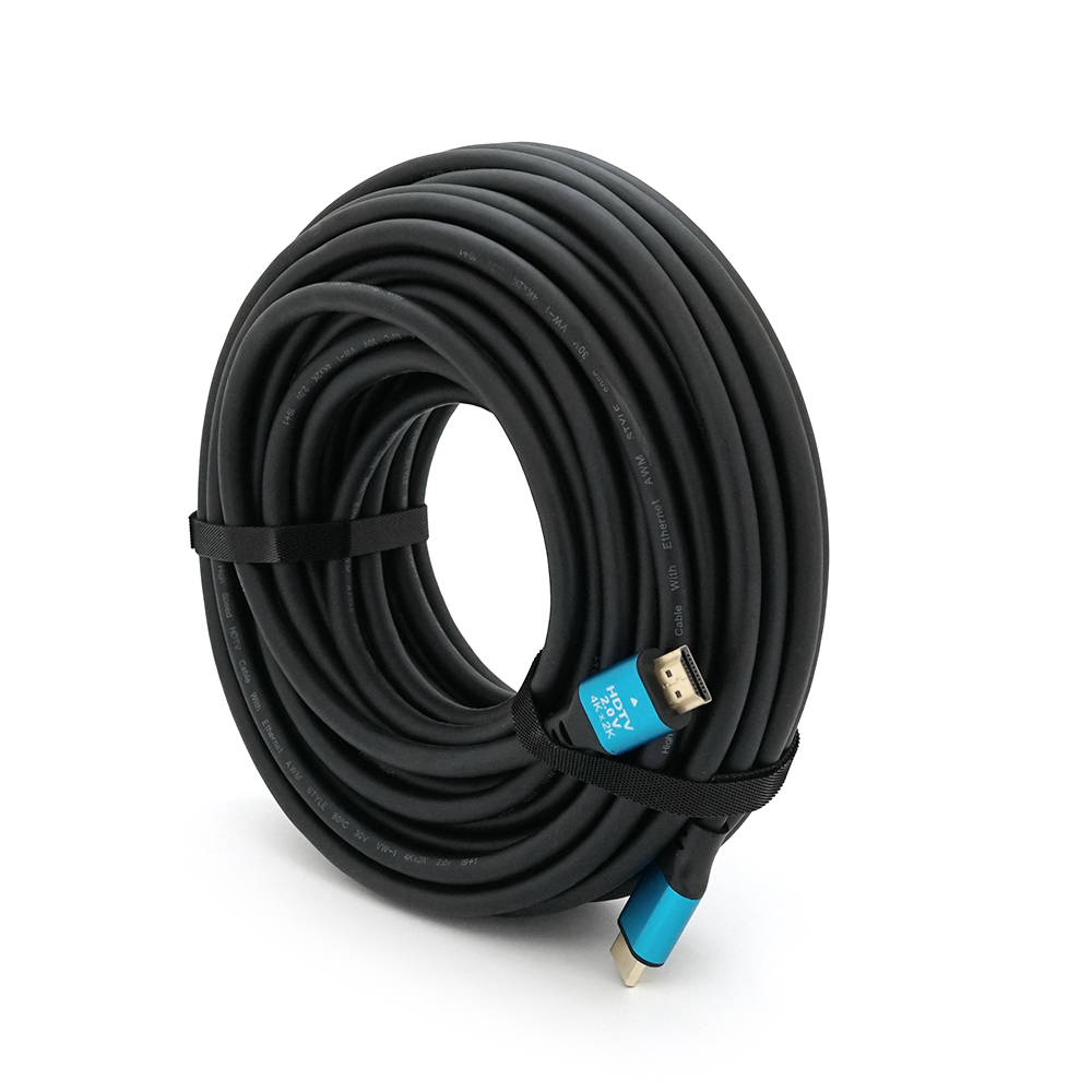Кабель Merlion HDMI-HDMI 4Kx2K Ultra HD V2.0 20 м Черный/Синий (19122)