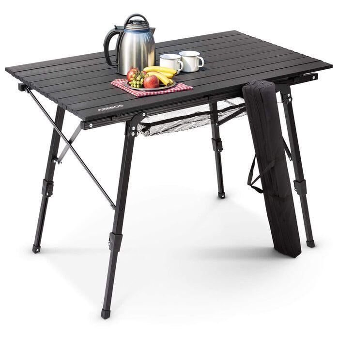 Туристический стол раскладной Arebos 90x51,5 см Черный (2682535)