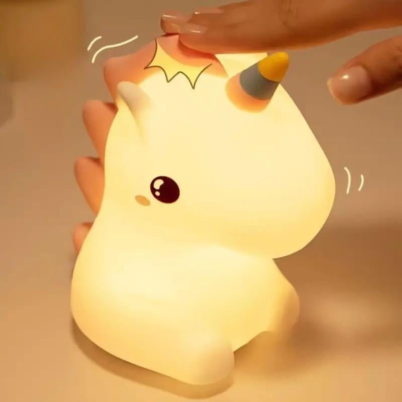 Ночник светодиодный Единорог для детей аккумуляторный силиконовый с сенсорным управлением 5 режимов свечения 14x12x8 см Белый (D-0150) - фото 3 Ночник светодиодный Единорог для детей аккумуляторный силиконовый с сенсорным управлением 5 режимов свечения 14x12x8 см Белый (D-0150) - фото 3