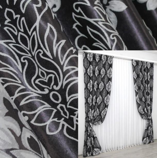 Комплект штор в блекаут/софт 1,5х2,75 м 2 шт. Черный (1273ш) - фото 4 Комплект штор в блекаут/софт 1,5х2,75 м 2 шт. Черный (1273ш) - фото 4