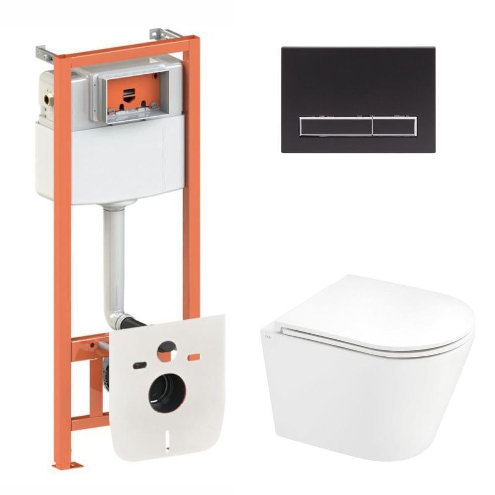 Комплект для ванной комнаты Qtap подвесной унитаз Scorpio Ultra Quiet и комплект установки Nest 4в1 линейная клавиша (2698587693)