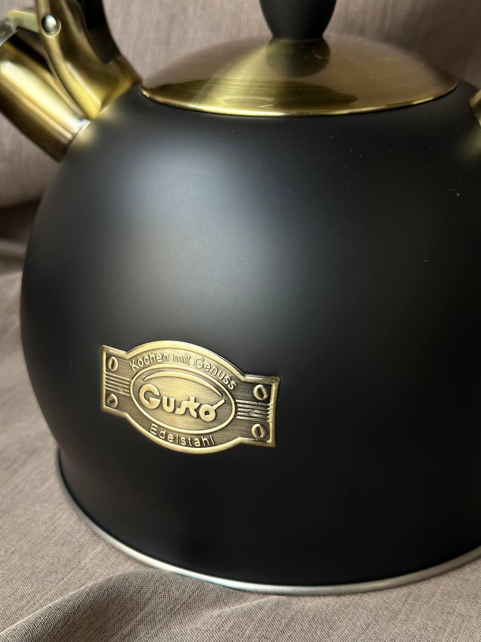 Чайник GUSTO GT-1417-30 Шерлок со свистком 3 л Черный (20770816) - фото 2 Чайник GUSTO GT-1417-30 Шерлок со свистком 3 л Черный (20770816) - фото 2