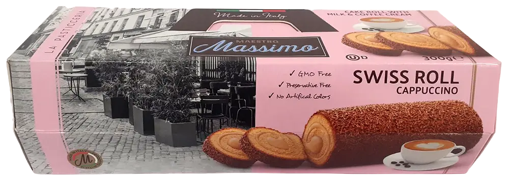 Рулет Maestro Massimo Swiss Roll Cappuccino 300 г (8050705435951)