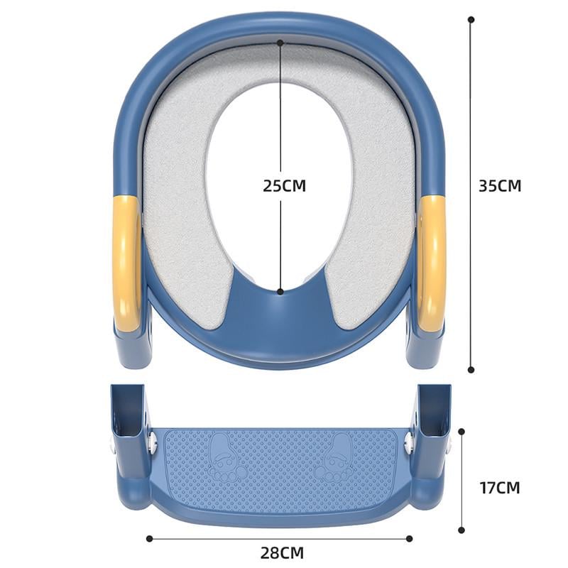 Сидение детское на унитаз Bestbaby BC-108 со ступенями и ручками Blue - фото 5