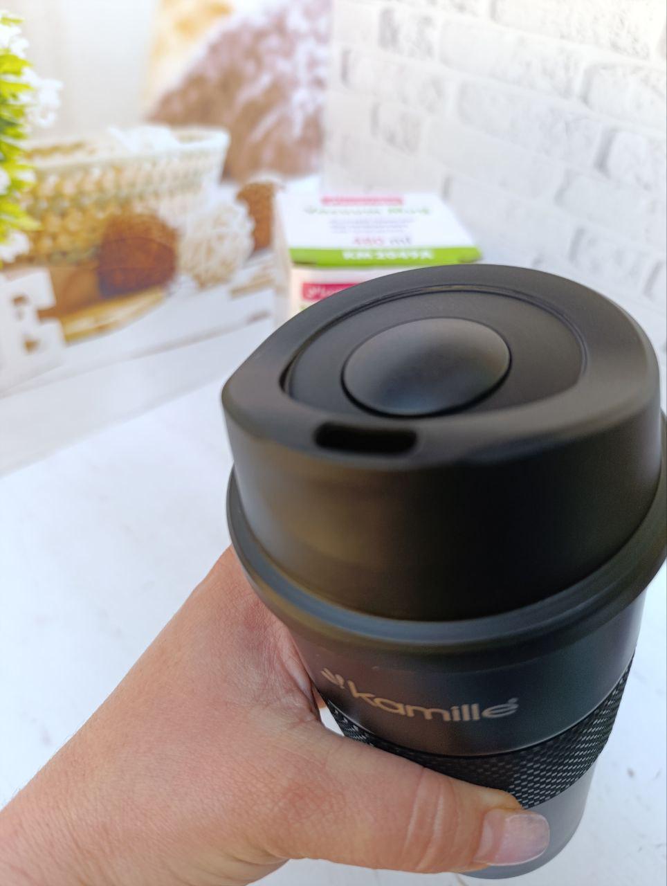 Термокружка Kamille 480 мл Чорний (KM-2049A) - фото 2