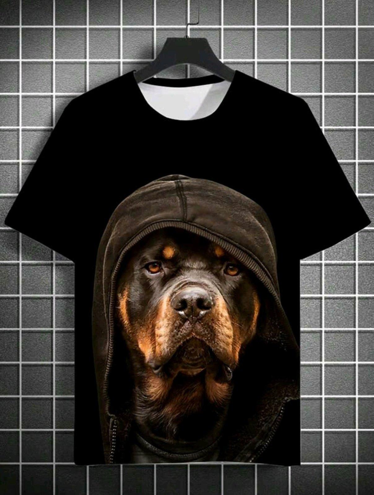Футболка чоловіча Dog in a hood з малюнком L/XL Чорний (27471742) - фото 4 Футболка чоловіча Dog in a hood з малюнком L/XL Чорний (27471742) - фото 4
