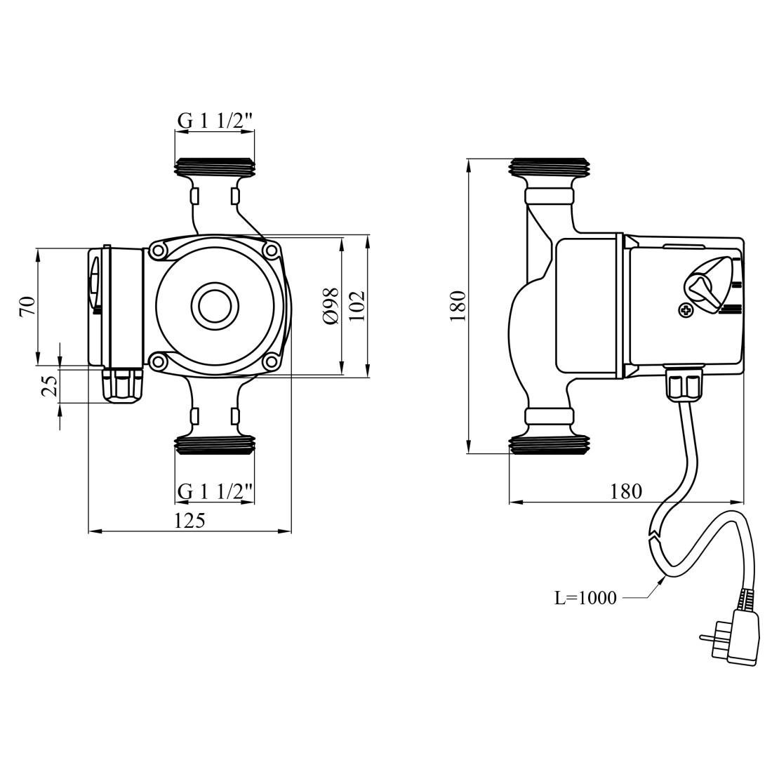 Циркуляційний насос Agua GPD 25/4-180 (CV035091) - фото 2 Циркуляційний насос Agua GPD 25/4-180 (CV035091) - фото 2