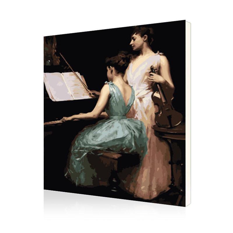 Картина по номерам Lesko DIY E320 "Урок музыки"